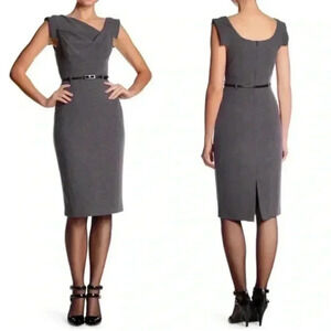 Black Halo One-Shoulder Midi Length Dress